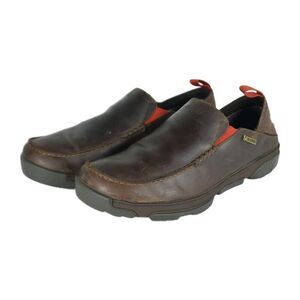 OluKai Men's Nai'WP US 9,5 Brown Leather Waterproof Slip On Flats Loafer Shoes